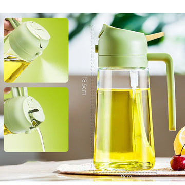 2-in-1 Oil Glass Dispenser & Spray Bottle – Kitchen Cooking Oil Sprayer