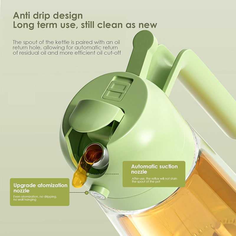 2-in-1 Oil Glass Dispenser & Spray Bottle – Kitchen Cooking Oil Sprayer