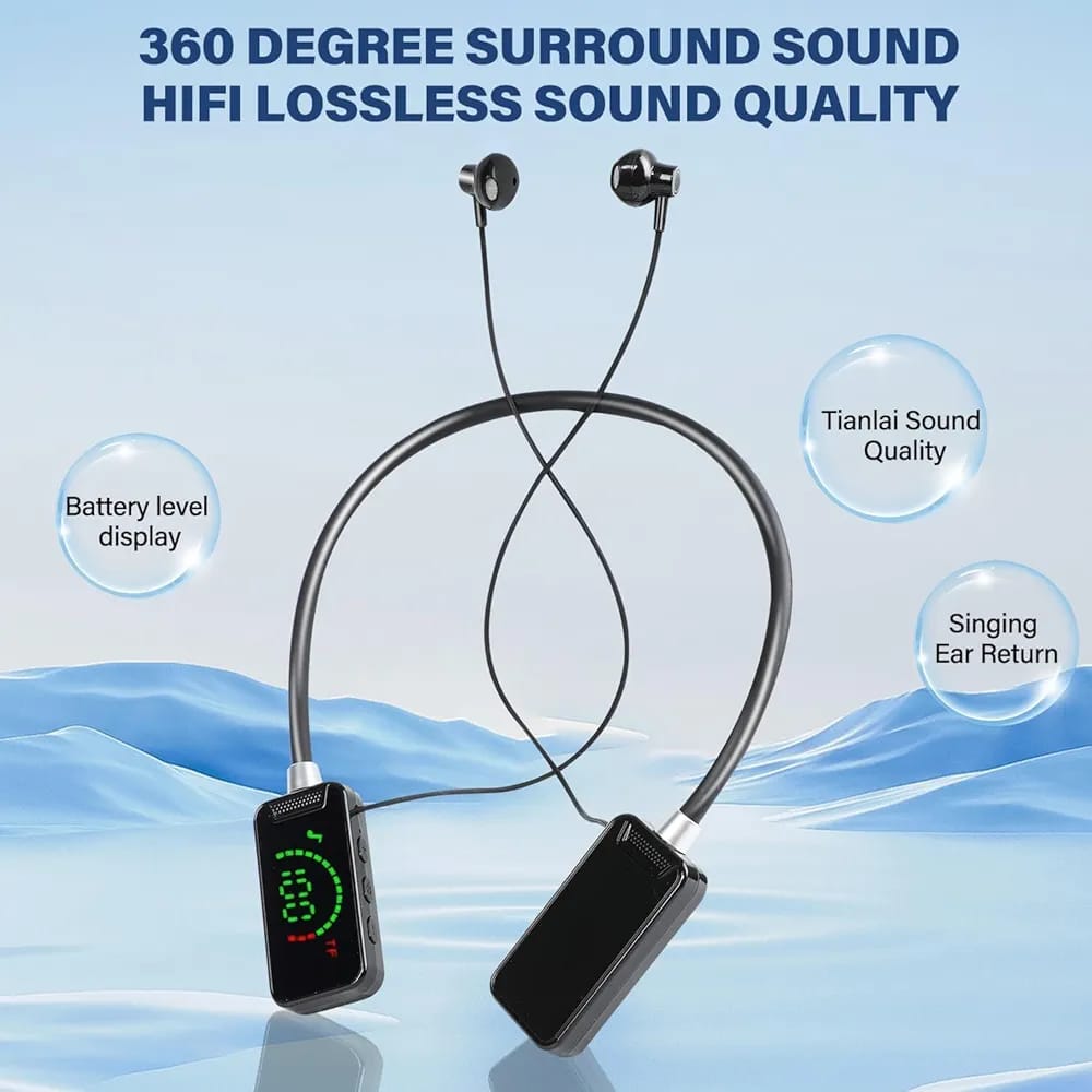 M36 Wireless Bluetooth Neckband Earphones – TF Card, Gaming Mode, HiFi Bass