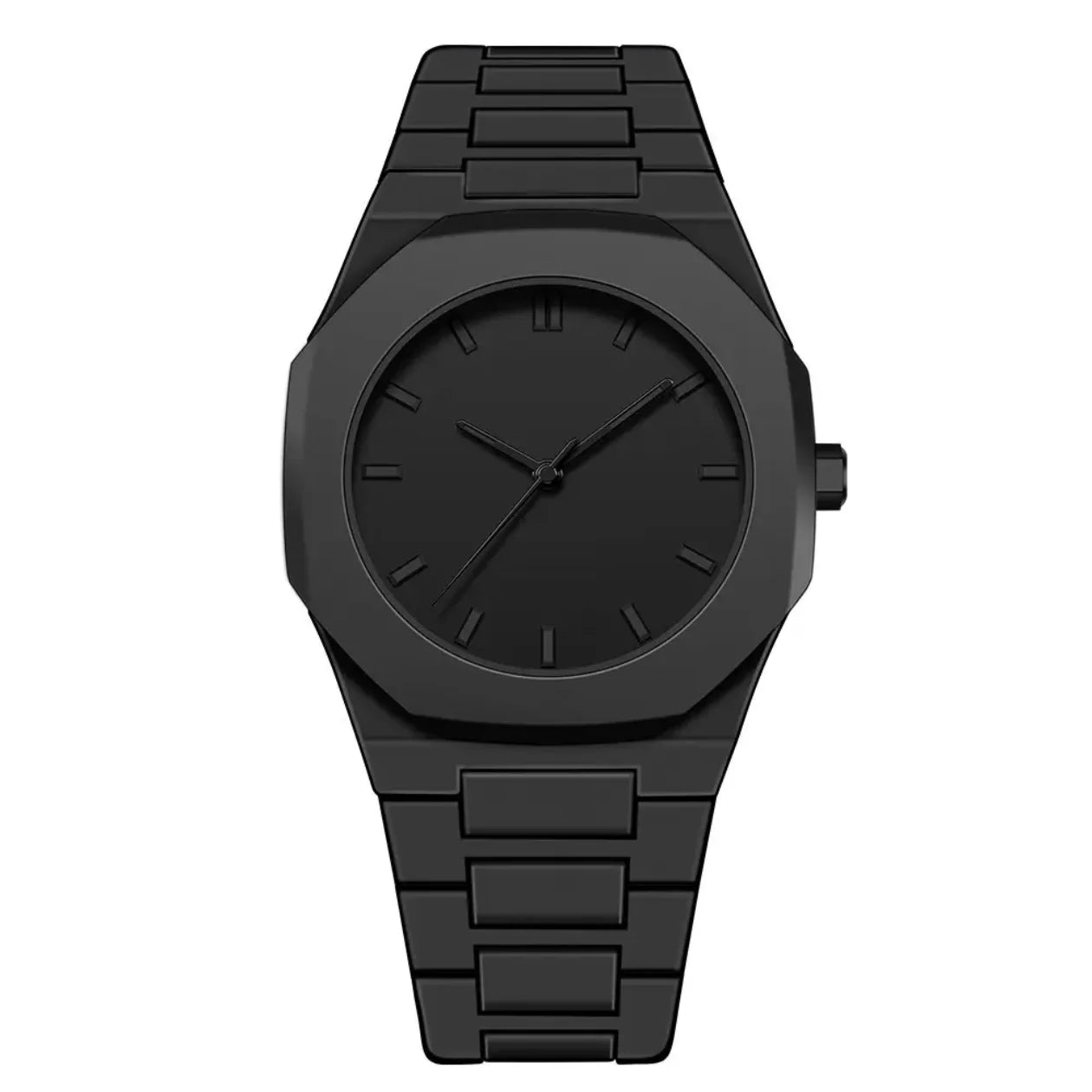 Luxury Arabic Dial Black Stainless Steel Watch – Modern Minimal Design