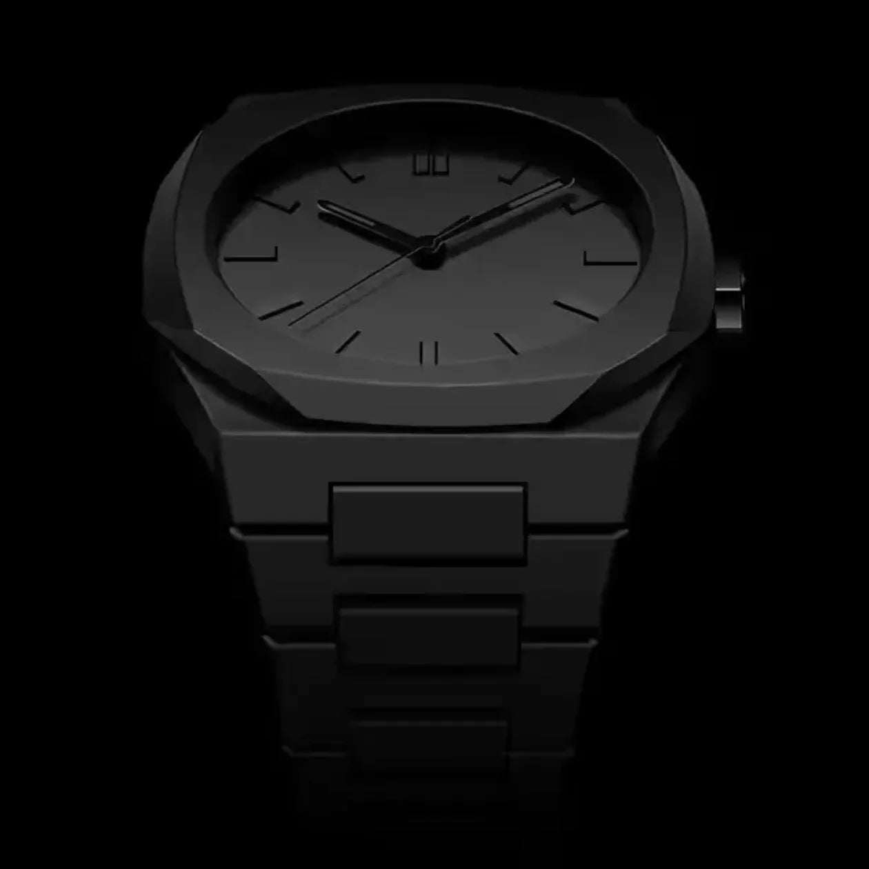 Luxury Arabic Dial Black Stainless Steel Watch – Modern Minimal Design