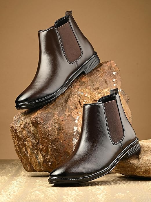 Men’s Leather Chelsea Boots – Classic Slip-On Ankle Boots