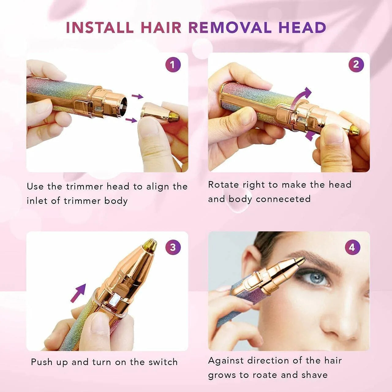 2-in-1 Eyebrow & Facial Hair Remover (USB Rechargeable Trimmer )